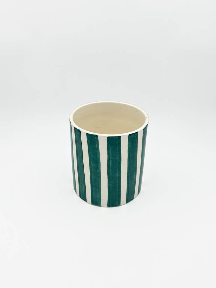 liten randig grön blomkruka för wholesale av Marobali