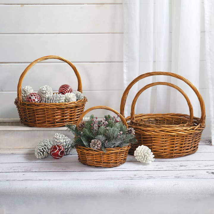 Willow Group - Wholesale Basket - S/4 RD STN/LACQUERED WLW OH1