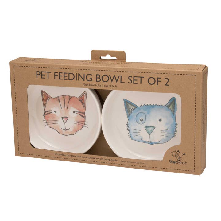 Speckle and Spot by Ore’ Originals - Wholesale Pet Bowl - Cat/Dog - Pet Bowl | Gift Set Watercolor Cat1