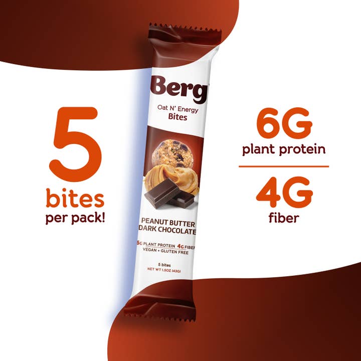 Berg Bites - Wholesale Snack Bar - 1.5oz Peanut Butter Dark Chocolate Energy Bites