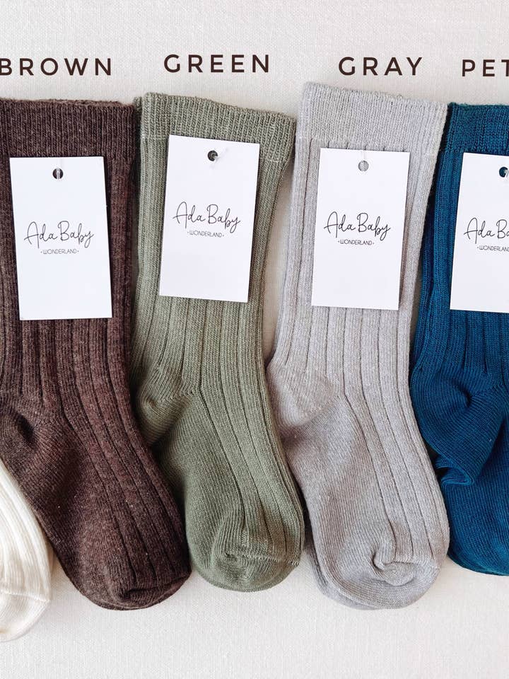 Ribbed High Knee Socks Baby and Toddler for wholesale by Ada Baby