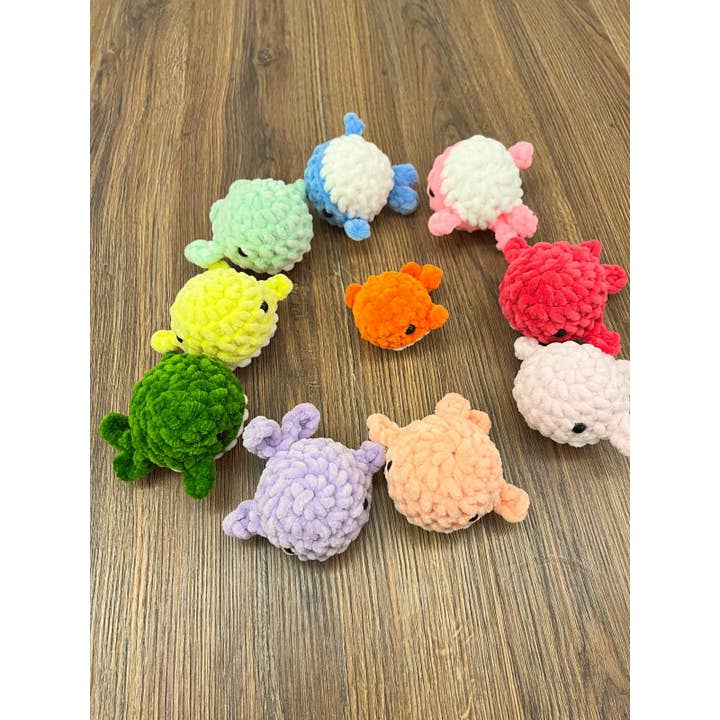 Emel Crochet - Wholesale Stuffed/Plush Toy - Kids & Baby - Mini Velvet Whale Keychain – Soft Handmade Ocean Charm2