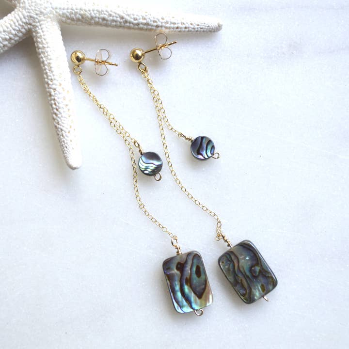 Brincos de corrente Abalone por atacado de Salty But Sweet