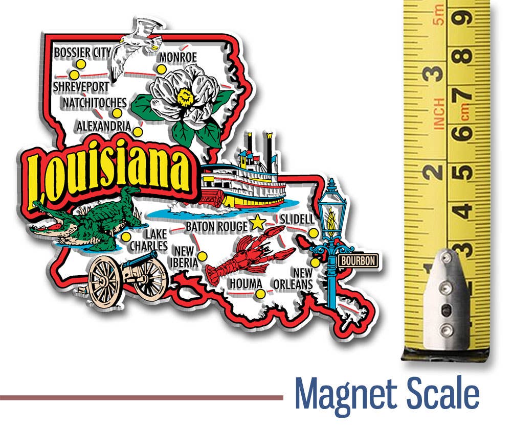 7 Star – wholesale Magnet – Louisiana Jumbo State Magnet, Tillverkad i USA1