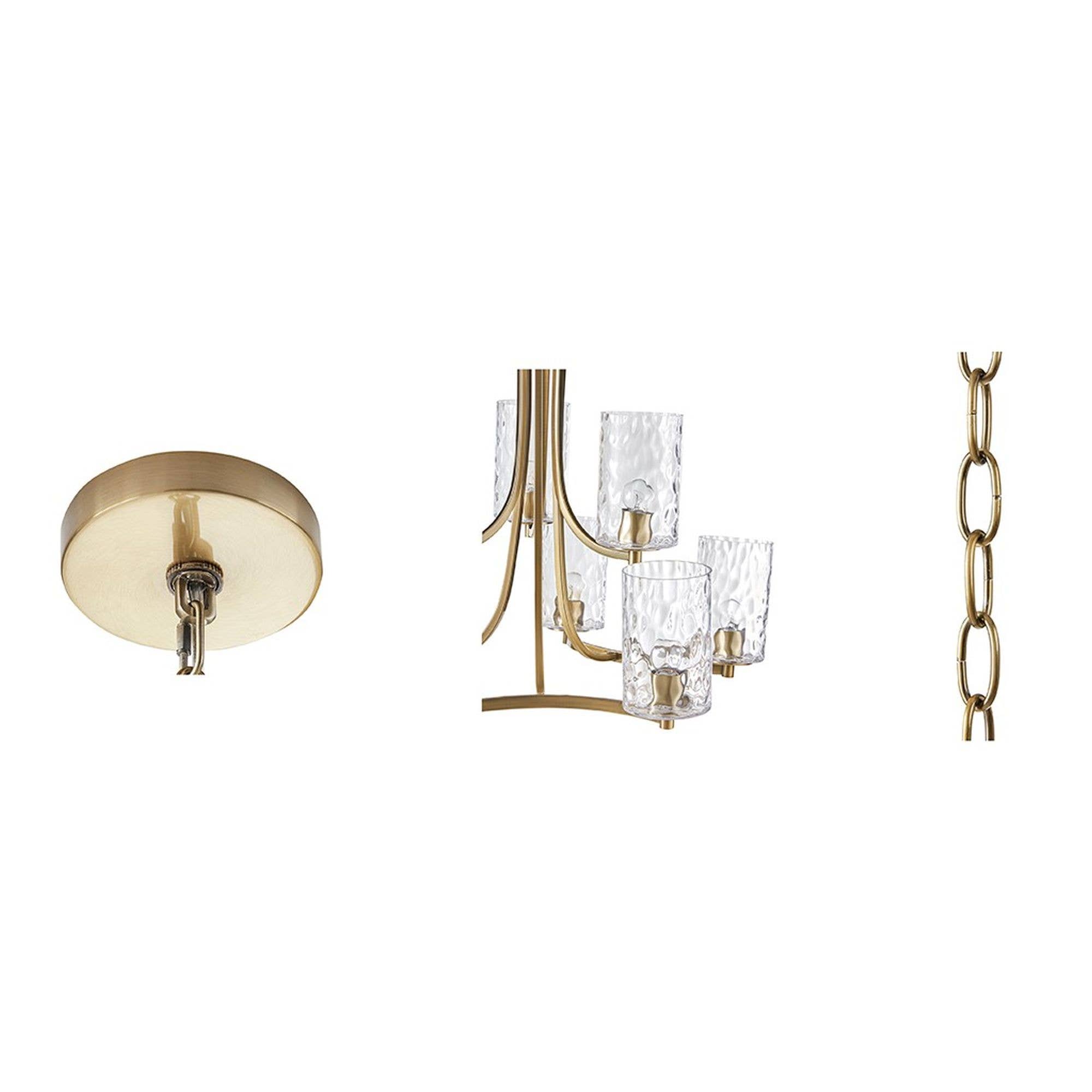 Olliix - Wholesale Chandelier/Hanging Light - 9-light Round Tiered Textured Glass Shades Chandelier7