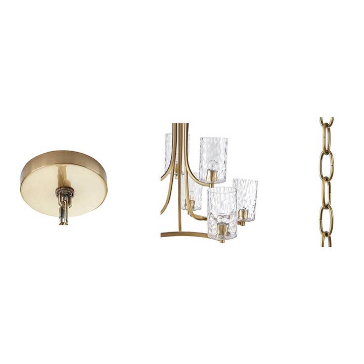 Olliix - Wholesale Chandelier/Hanging Light - 9-light Round Tiered Textured Glass Shades Chandelier7