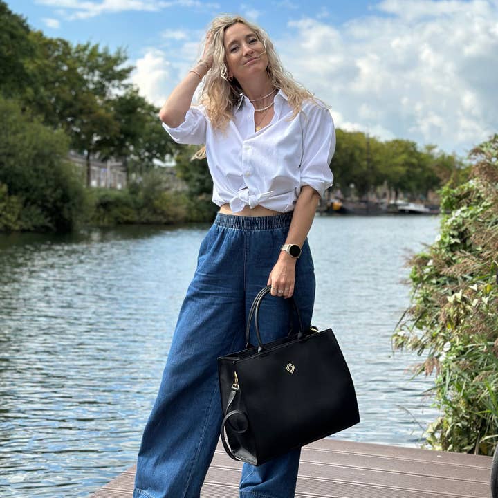 Trashious - Wholesale Shoulder Bag - Women's - Mama Bag Corn Leather Black6