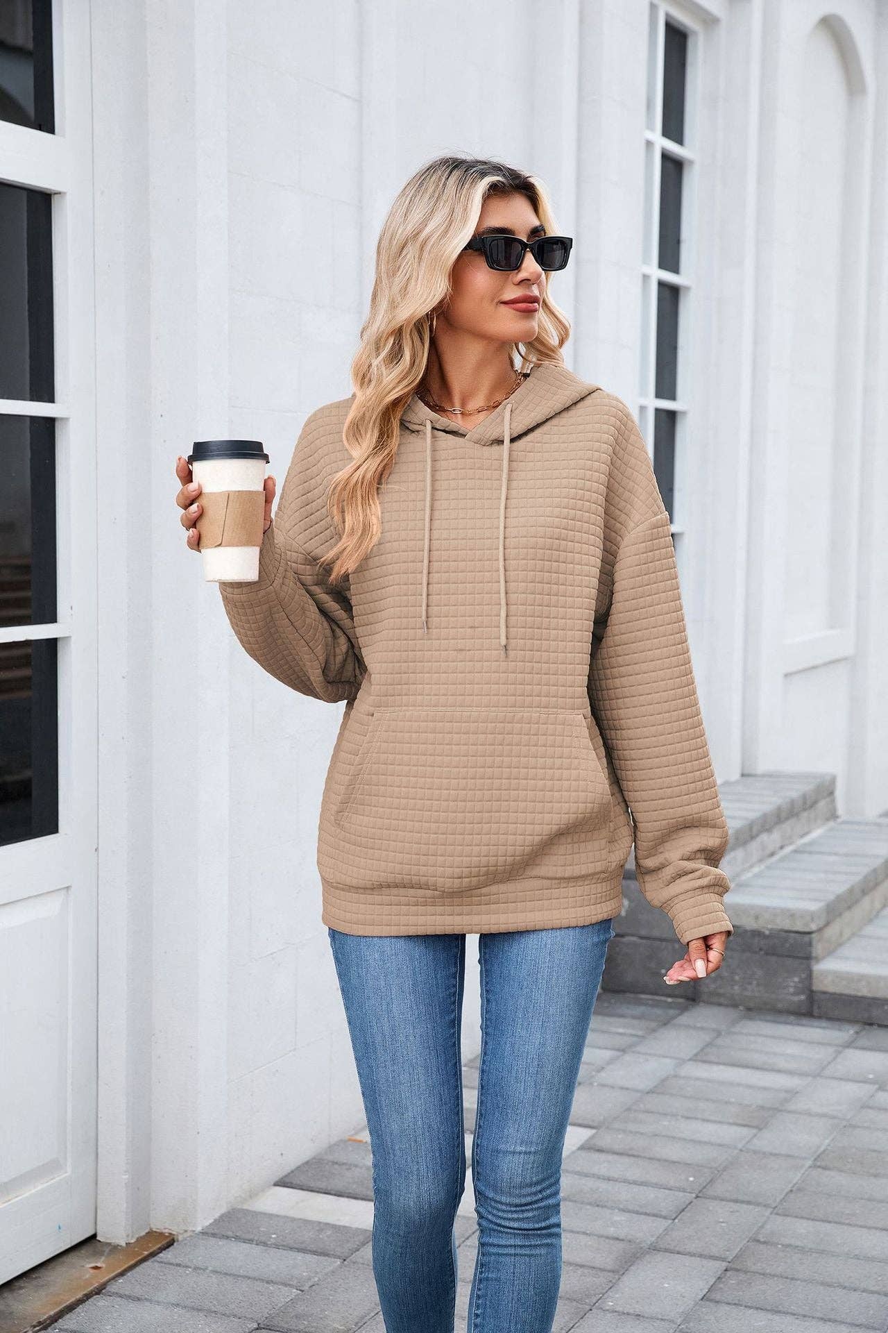 Suhkasana - Venta al por mayor Sudadera con capucha - Mujer - Sudadera con capucha de gran tamaño y bolsillos para mujer12