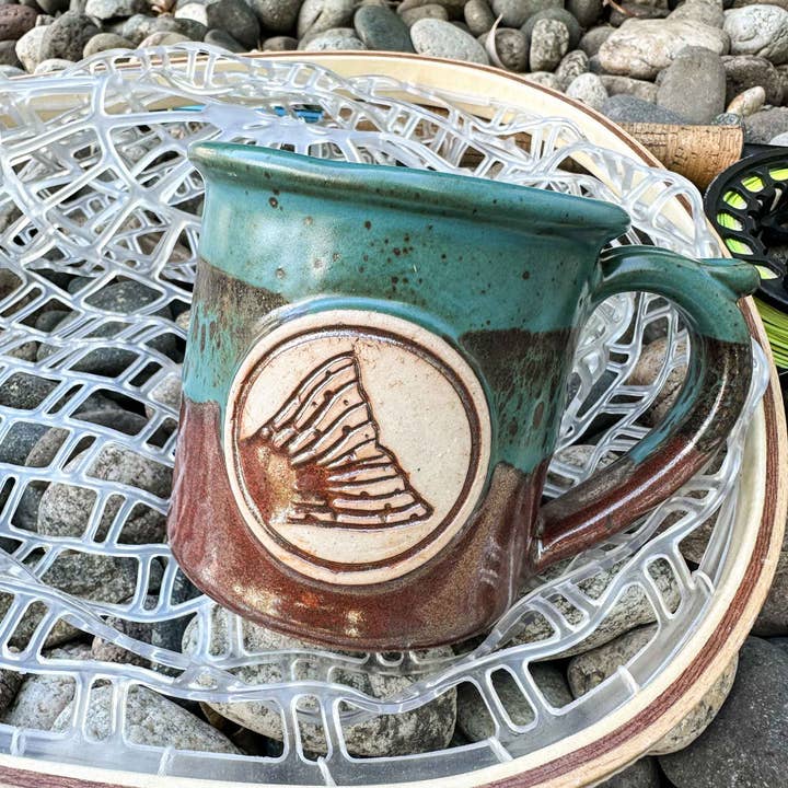 Trout Tails Handmade Mug for wholesale by Fly Fish Wyoming