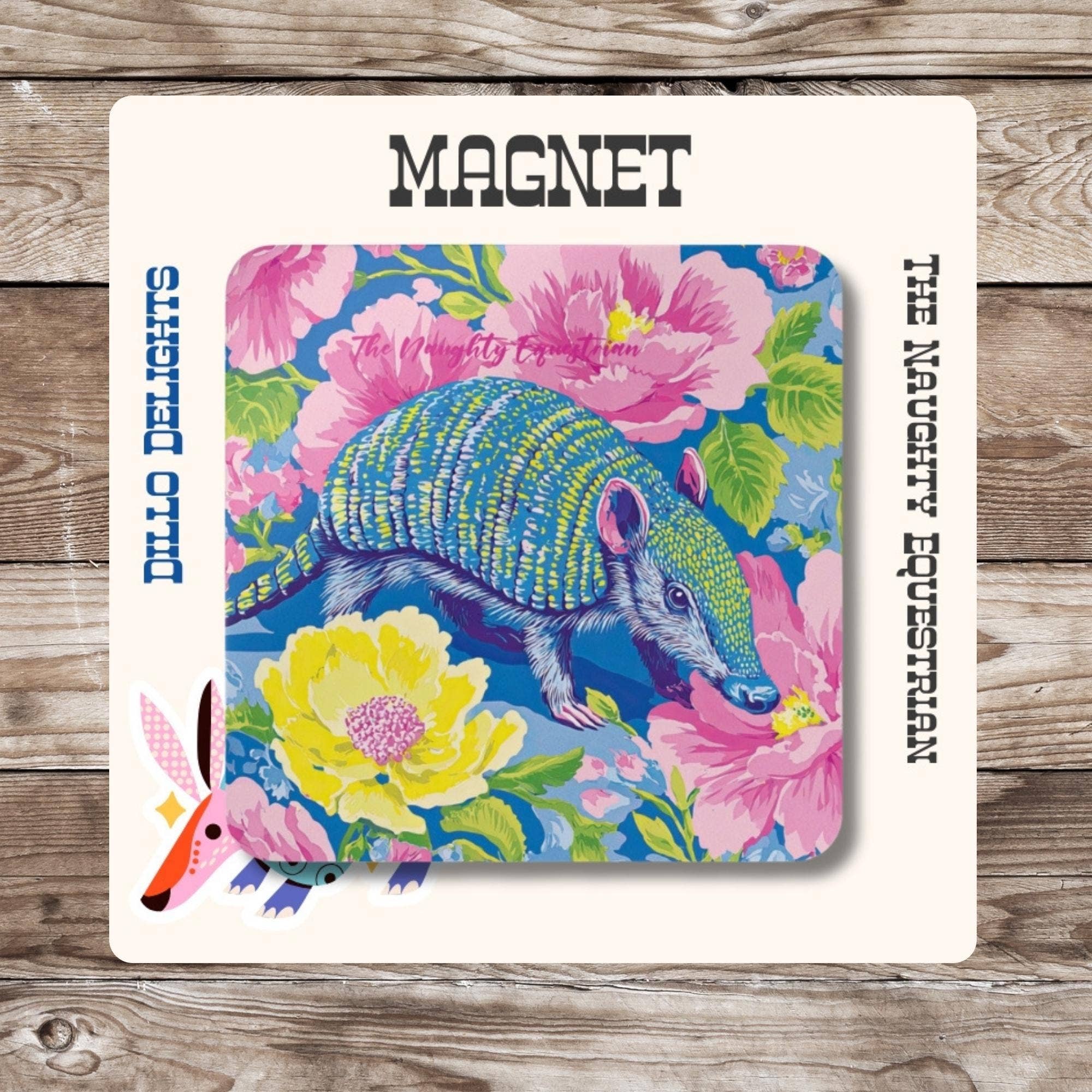 The Naughty Equestrian - Wholesale Magnet - Armadillo Wildflower Wanderer Fridge Magnet0