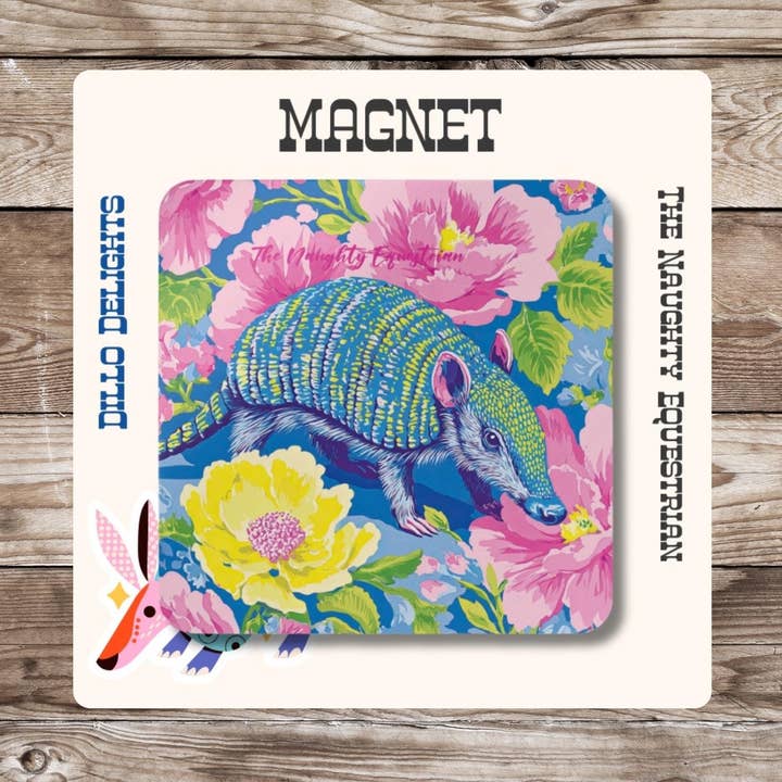 The Naughty Equestrian - Wholesale Magnet - Armadillo Wildflower Wanderer Fridge Magnet0