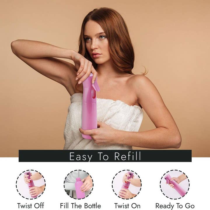 Vigor Path - Vendita all'ingrosso Bomboletta spray - Bottiglia a Spruzzo Continuo con Nebbia Ultra Fine - Rosa Chiaro4