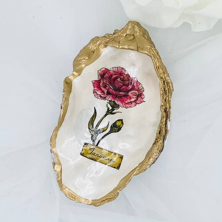 Gigi’s Art Studio - Wholesale Jewellery dish - Birthday Month - Painted Oyster Shell Ring Dishes/ Ornaments2