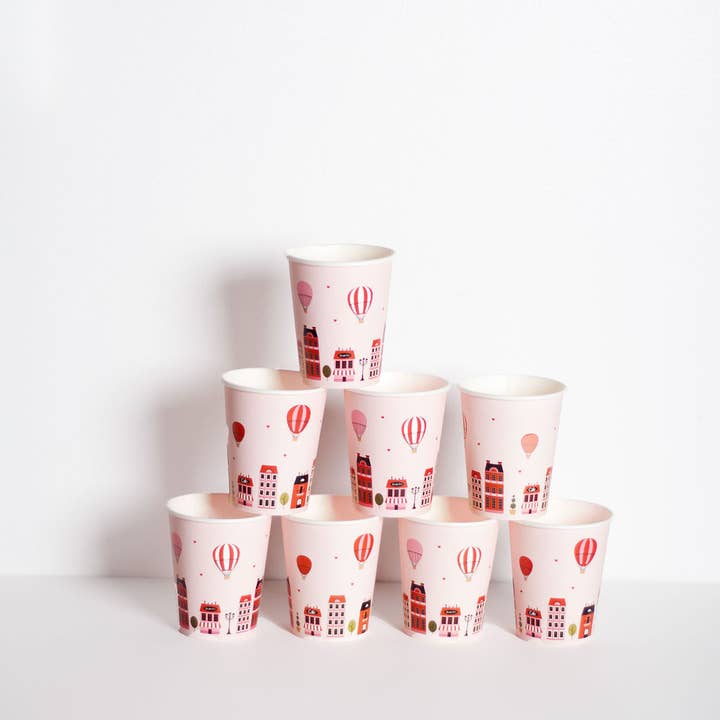 Spaghetti & Meatballs - Wholesale Disposable Cup - Paper Cups - Paris Valentine's Day Design1