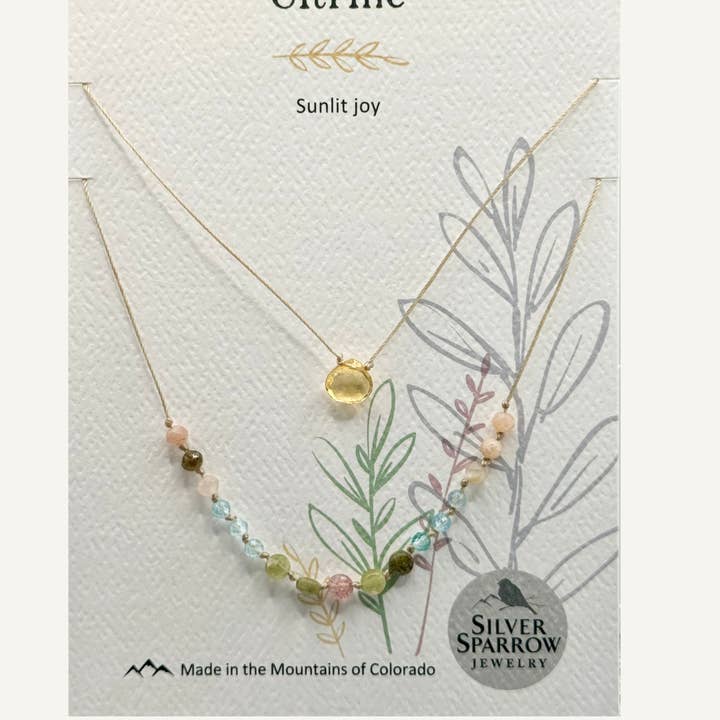 Citrine Double Layer Necklace for wholesale by Silver Sparrow Jewelry