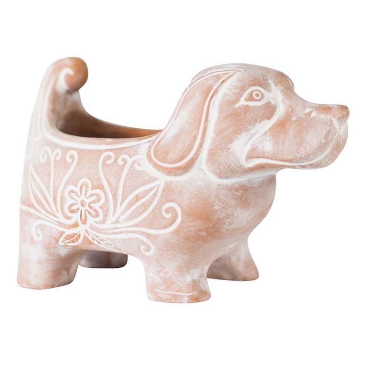 Terracotta Dog Planter for wholesale by Ten Thousand Villages