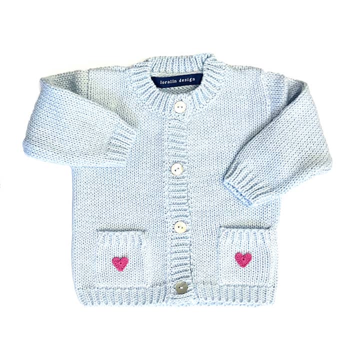 Berry Crocheted Heart Cardigan for wholesale by Loralin Design