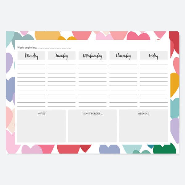 Sweet Heart - Desk Planner for wholesale by Dotty About Paper
