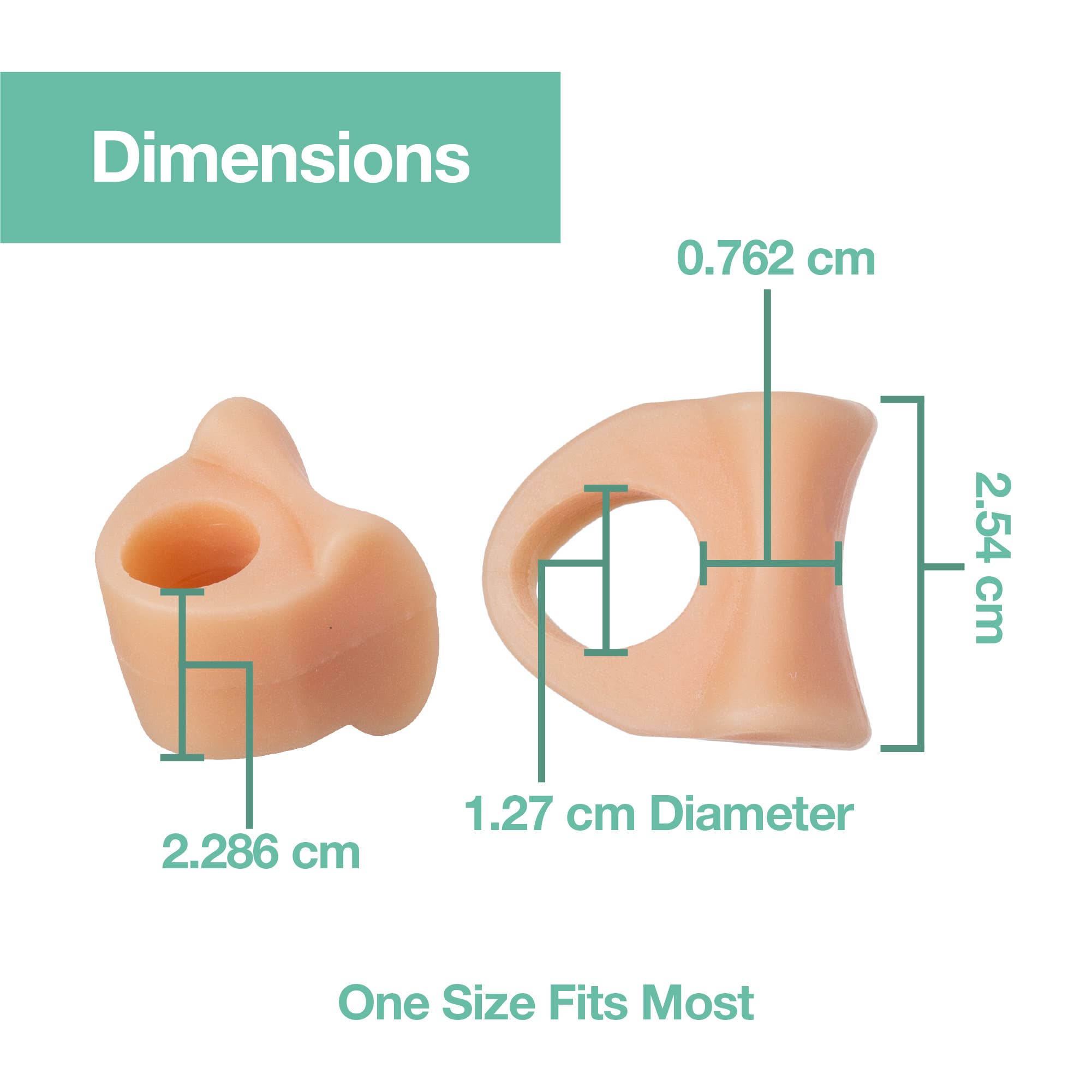 Single Loop Toe Separator, Bunion Corrector - Beige - 2 Pack for wholesale on Faire3