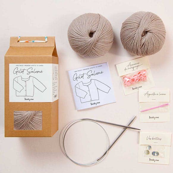 Box Layette Salome Leinenweste für den Großhandel von Tricotez-moi