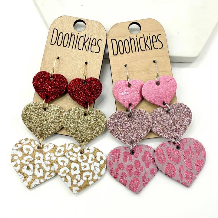Wild at Heart Waterfall Hearts Collection - Valentine's Earrings for wholesale by Doohickies