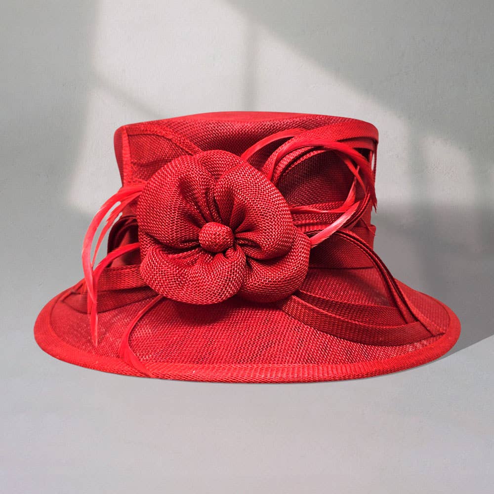 Sensibling Corp. - Wholesale Fascinator Hat - Women's - Flower Ribbon Feather Accented Sinamay Dressy Hat9