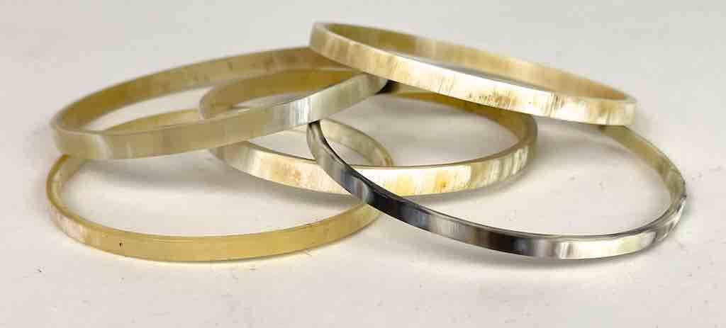 The Niger Bend - Wholesale Bangle Bracelet - Thin African cow horn bangle, 2 shades, 2 shapes15