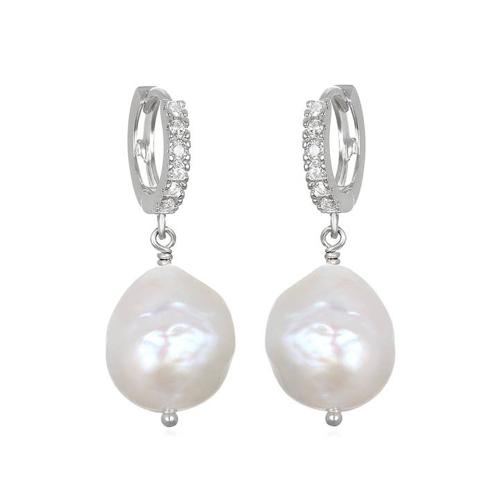 Amelia Rose Jewelry - Wholesale Huggie Earrings - Baroque Pearl Huggies1