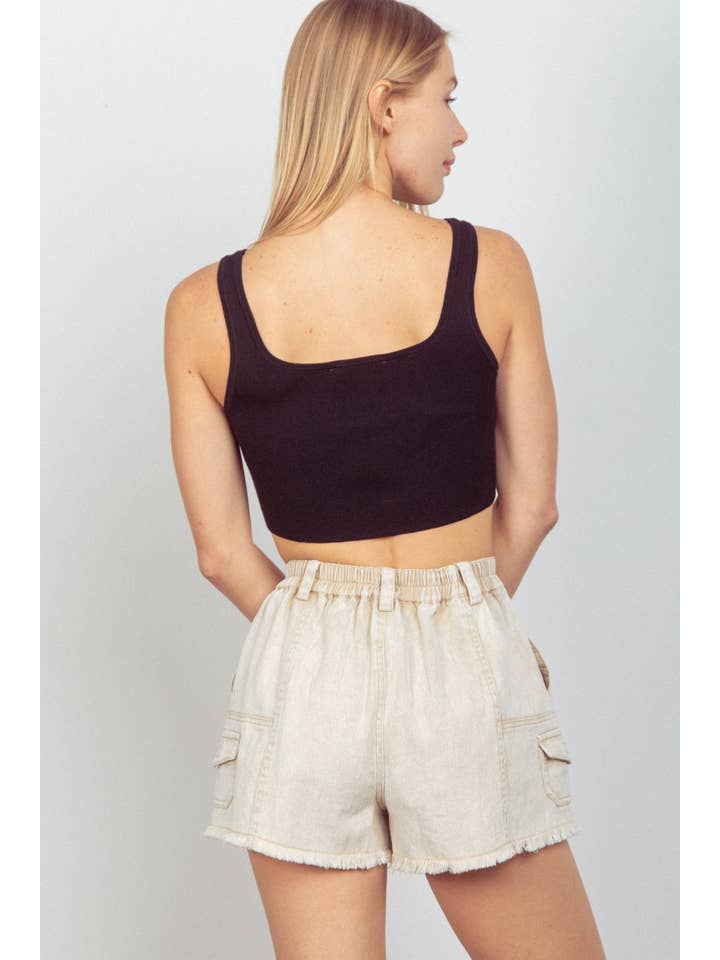 VERY J - Wholesale Tank Top - Women's - 12W2999N-Square Neck Crop Fitted Sweater Knit Tank Top14