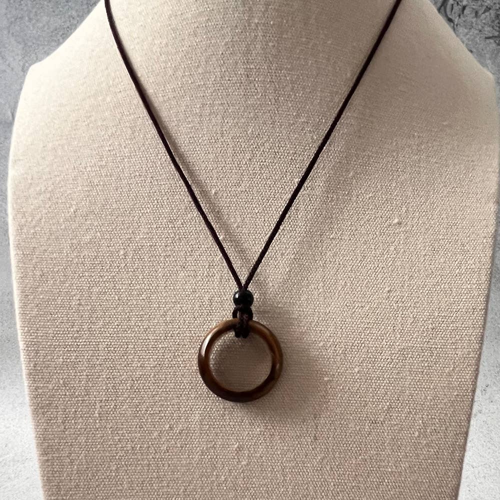 VIE - Wholesale Pendant/Charm Necklace - Circular Crystal Pendant with Black Cord, 3cm7