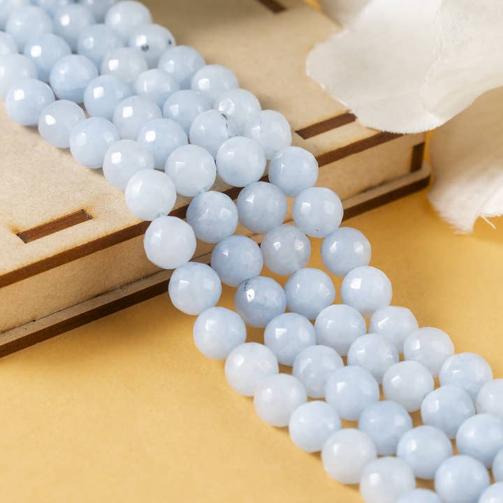 Färgade fasetterade | Akvamarin | Ädelstenspärlor | Kristallpärlor för wholesale av Soothing Crystals Beads
