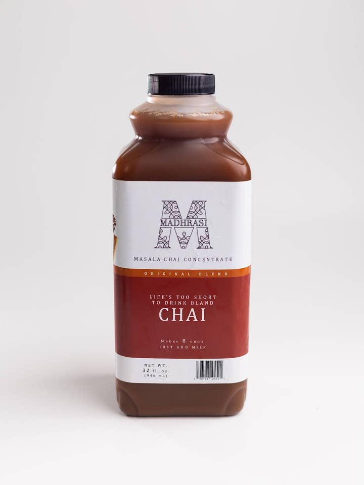 Masala Chai Concentrate - Sweetened | 32 oz (Case of 6) for wholesale by Madhrasi Chai