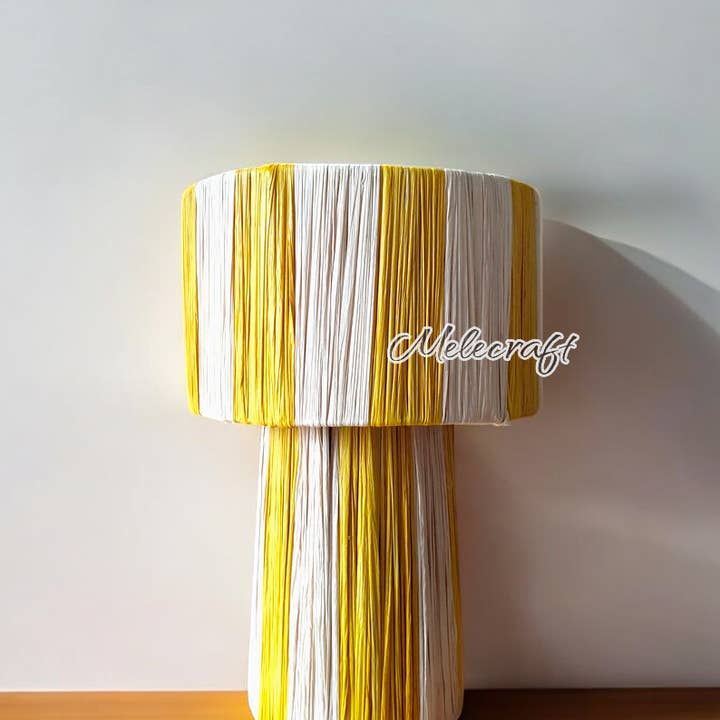 Melecraft - Wholesale Lamp Shade - Handmade Raffia Table Lamp - Natural Boho Decor Accent3