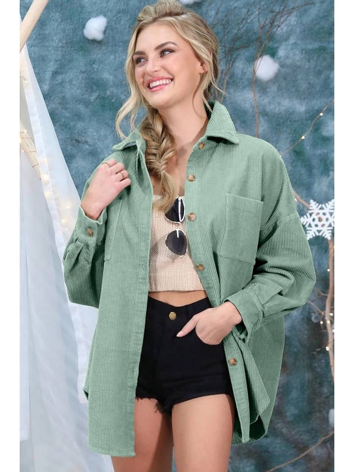 Rosa Clothing - Wholesale Shirt Jacket/Shacket - Women's - Oversized boxy corduroy shirt jacket Shacket10
