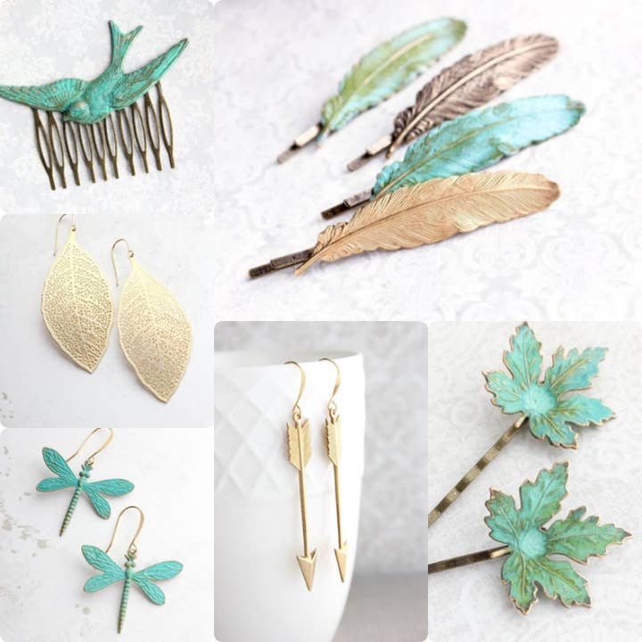 A Pocket of Posies - Wholesale Hair Pin - Feather Hair Comb | Rose Gold Comb | Hair Accessories