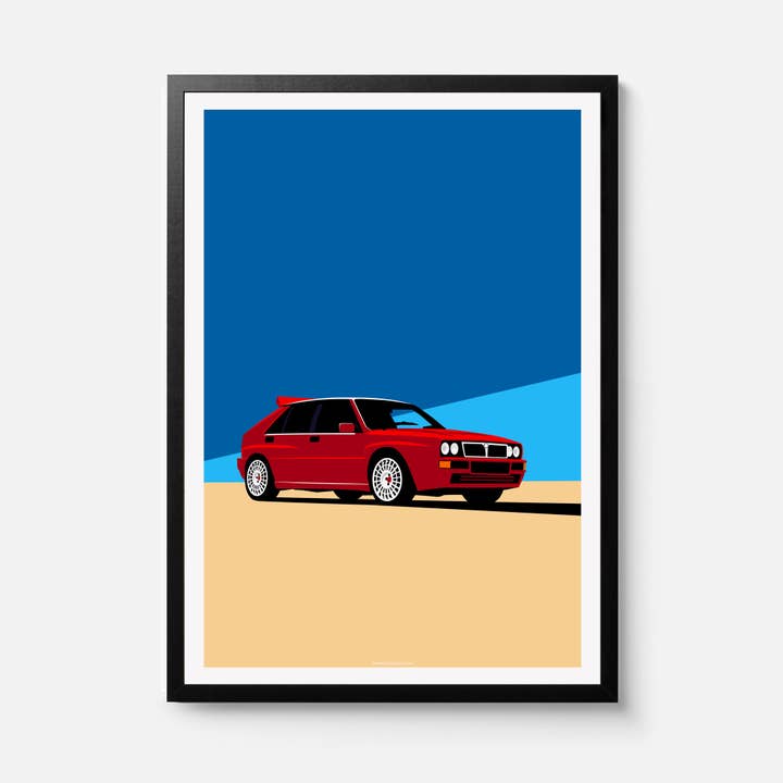Lancia Delta Integrale Art Print for wholesale by Graphic Deluxe