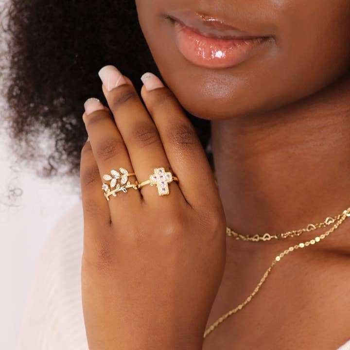 AMADI Jewelry - Wholesale Multi-Stone Ring - Olive Leaf Promise Ring2