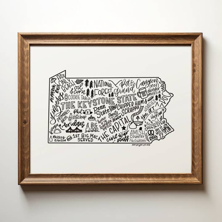 Pennsylvania Map Print 8x10 | PA State Map Art Print for wholesale by Shop Like You Live Here