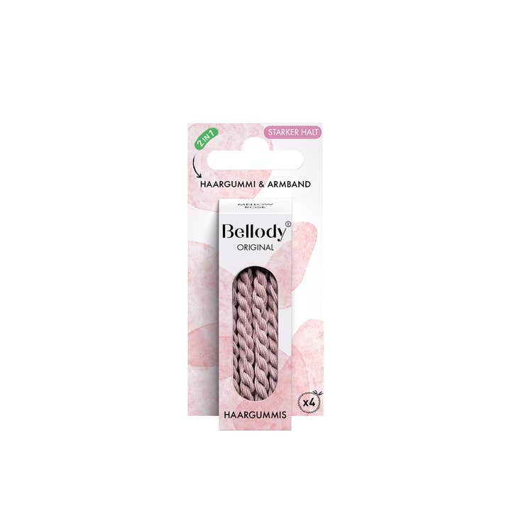 Bellody GmbH - Wholesale Hair Tie - Hair scrunchies pink - Bellody® (4 pieces - Mellow Rose)