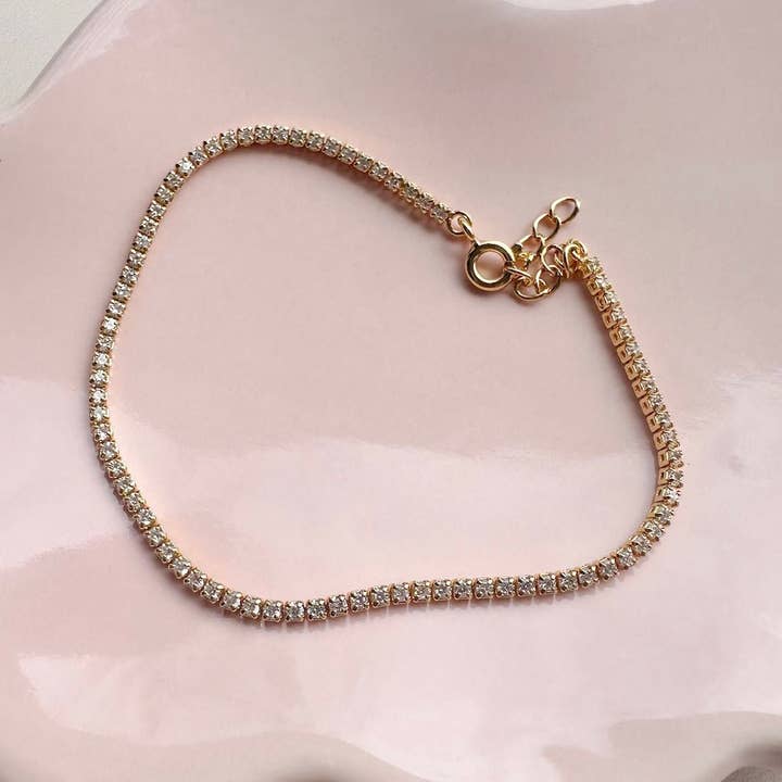 Tennis Chain Bracelet for wholesale by Honeycat Jewelry