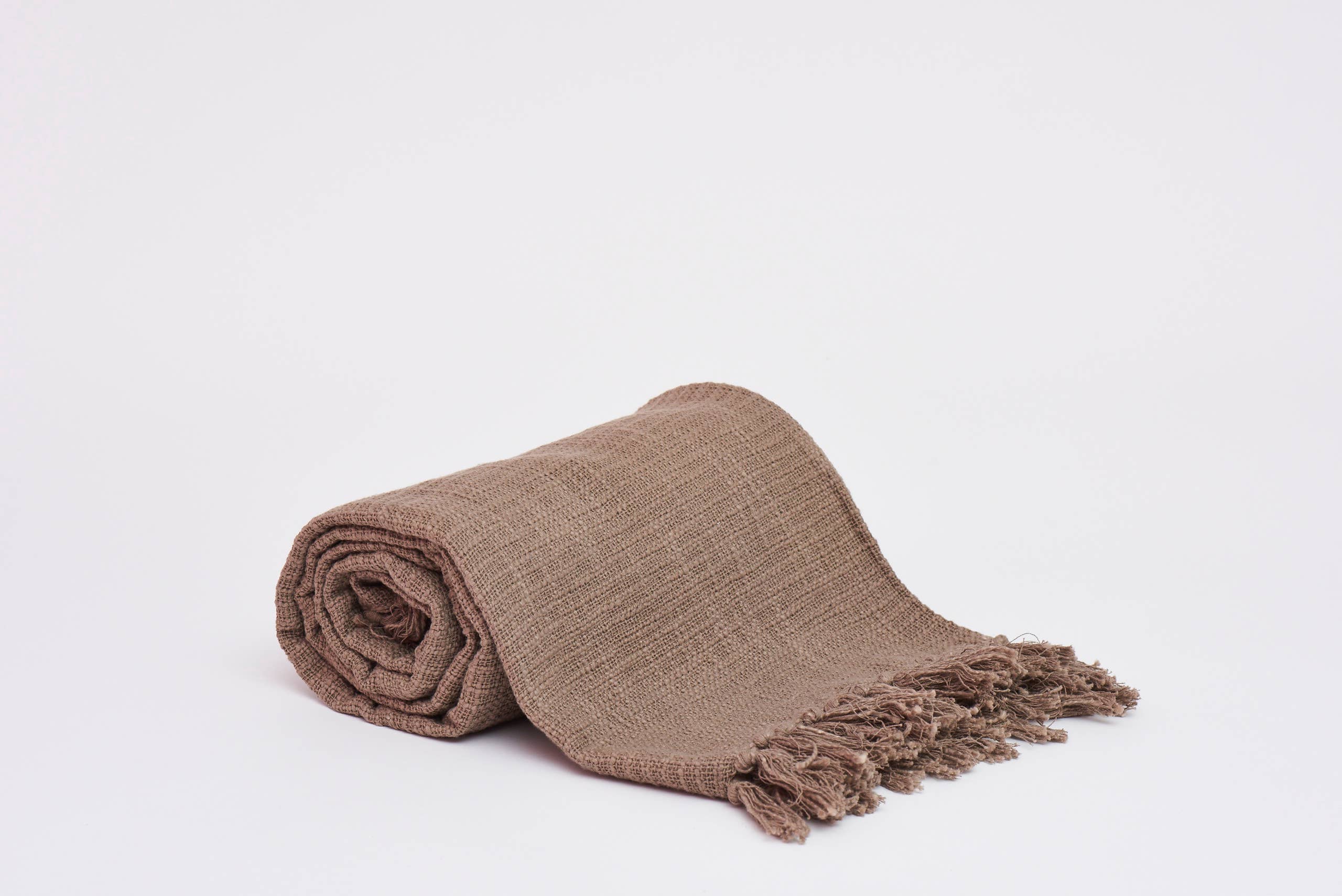 House Of Harkaari - Wholesale Throw Blanket - Cotton Slub Throw with Fringe ends5
