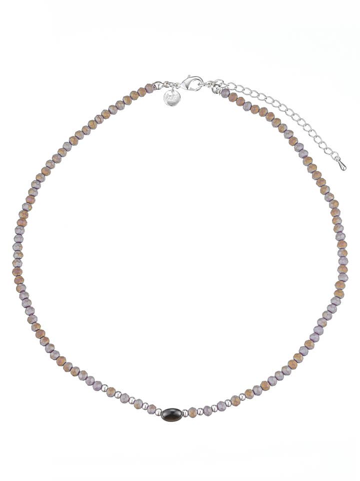 Leslii Kurze Kette Kami Kristall Naturstein Braun für den Großhandel von Leslii