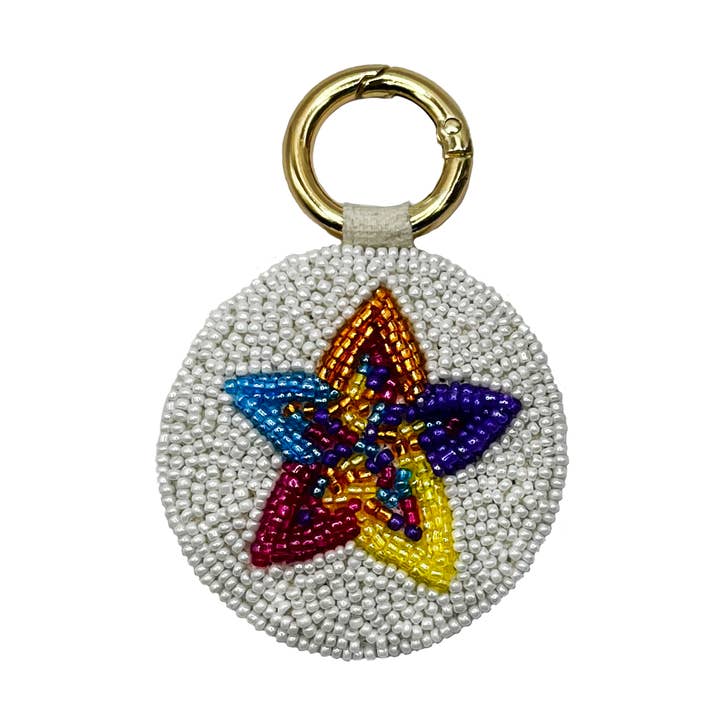 PORTACHIAVI CON PERLINE A STELLA ARCOBALENO per la vendita all'ingrosso da parte di Pizzazz, Inc.