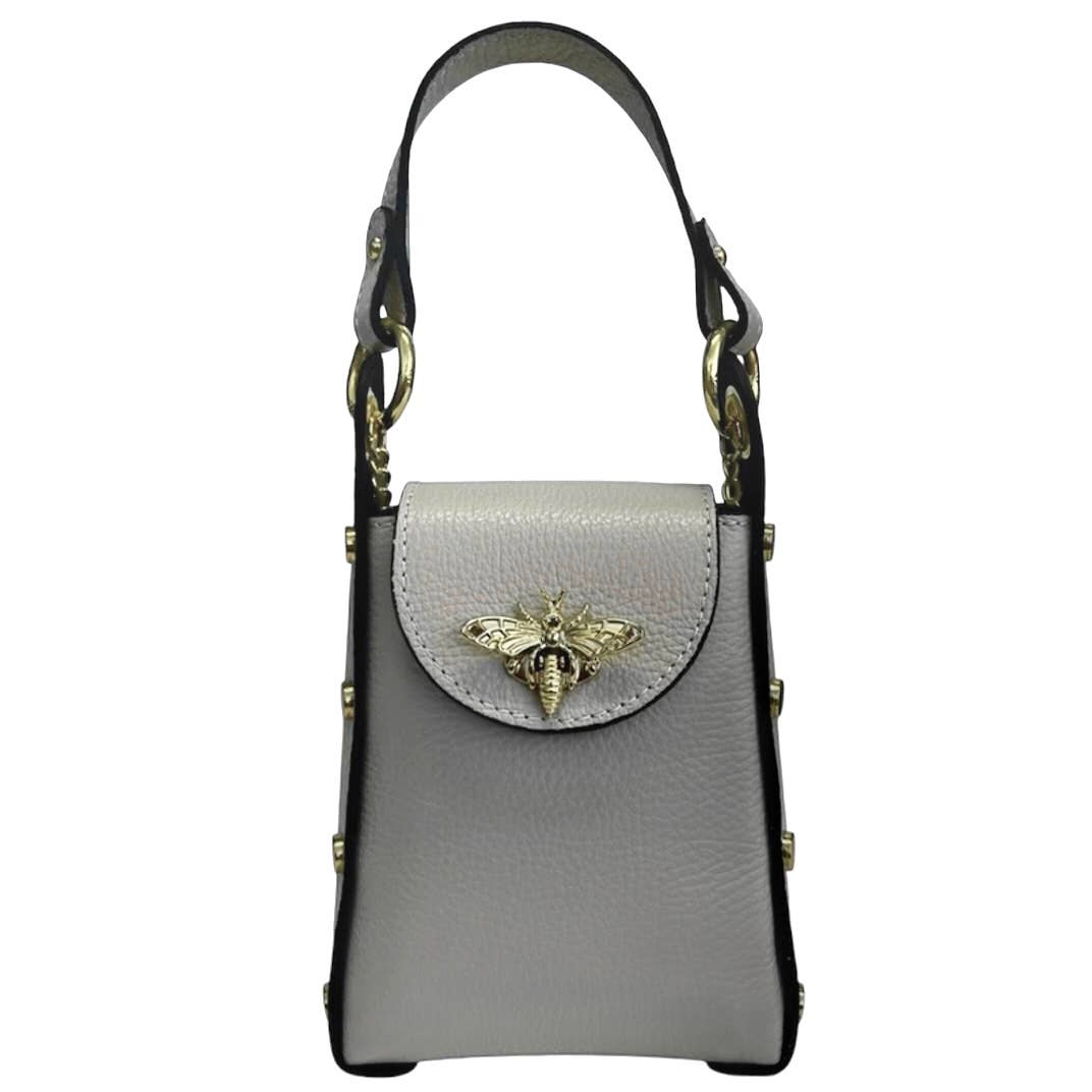 MODARNO - Wholesale Top Handle Bag - Women's - Modarno mini bag in genuine leather dollar with bee-shaped l40