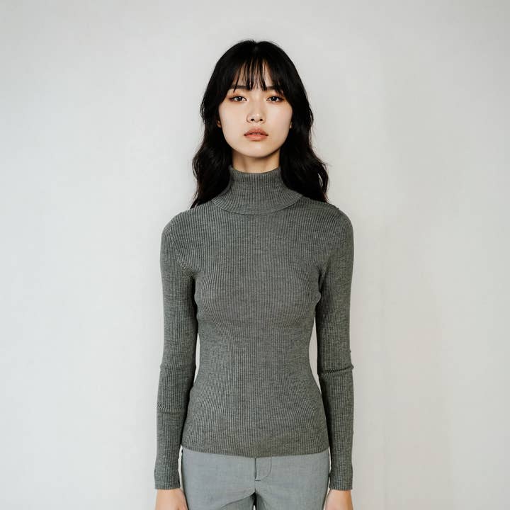 Agnes Merino turtleneck for wholesale by Maison Mikumo