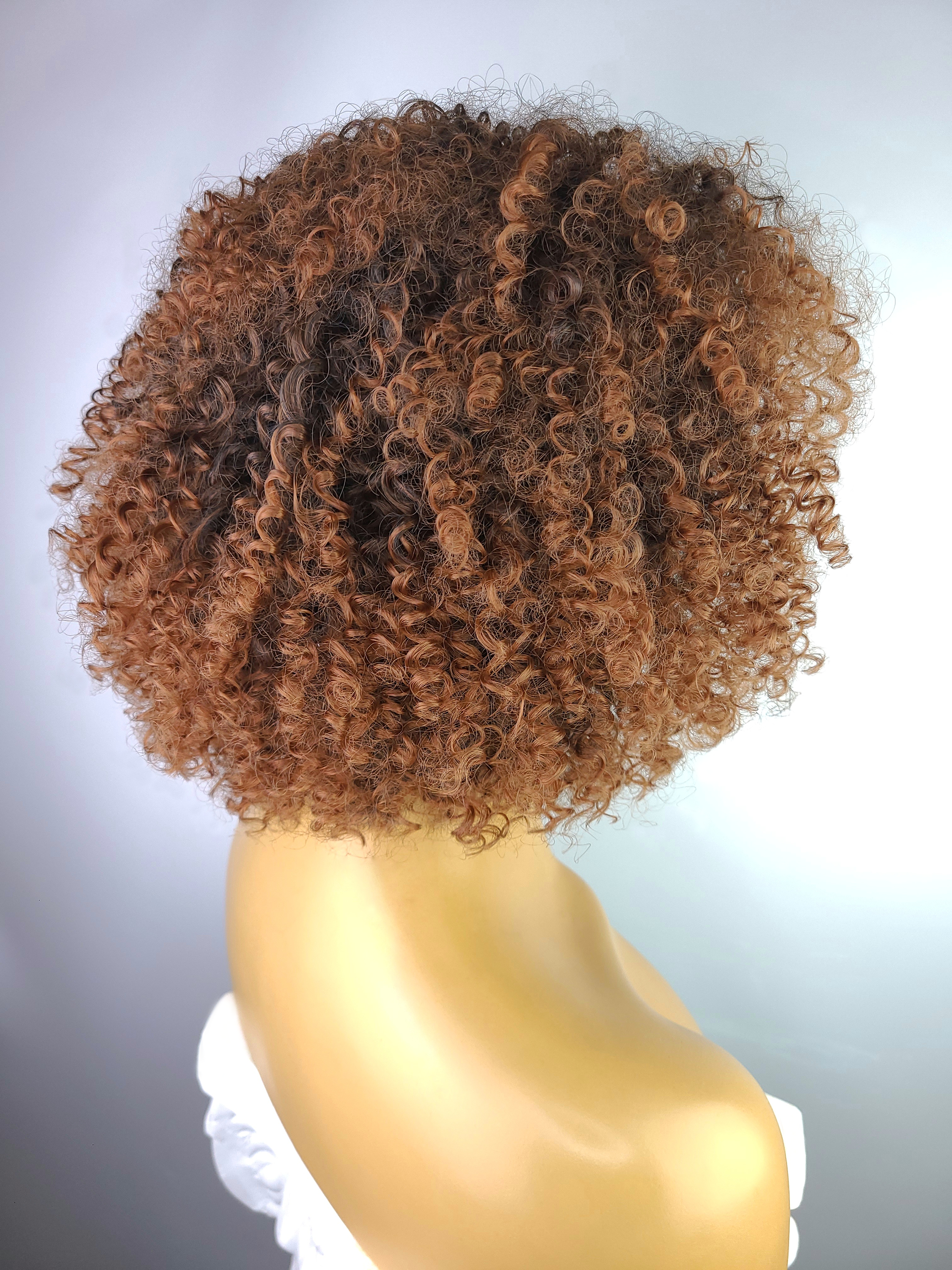 Celebrity Hair for Less - Wholesale Wig/Hair Piece - Afro Kinky Curly Wig with Afro Hairline, 10"5