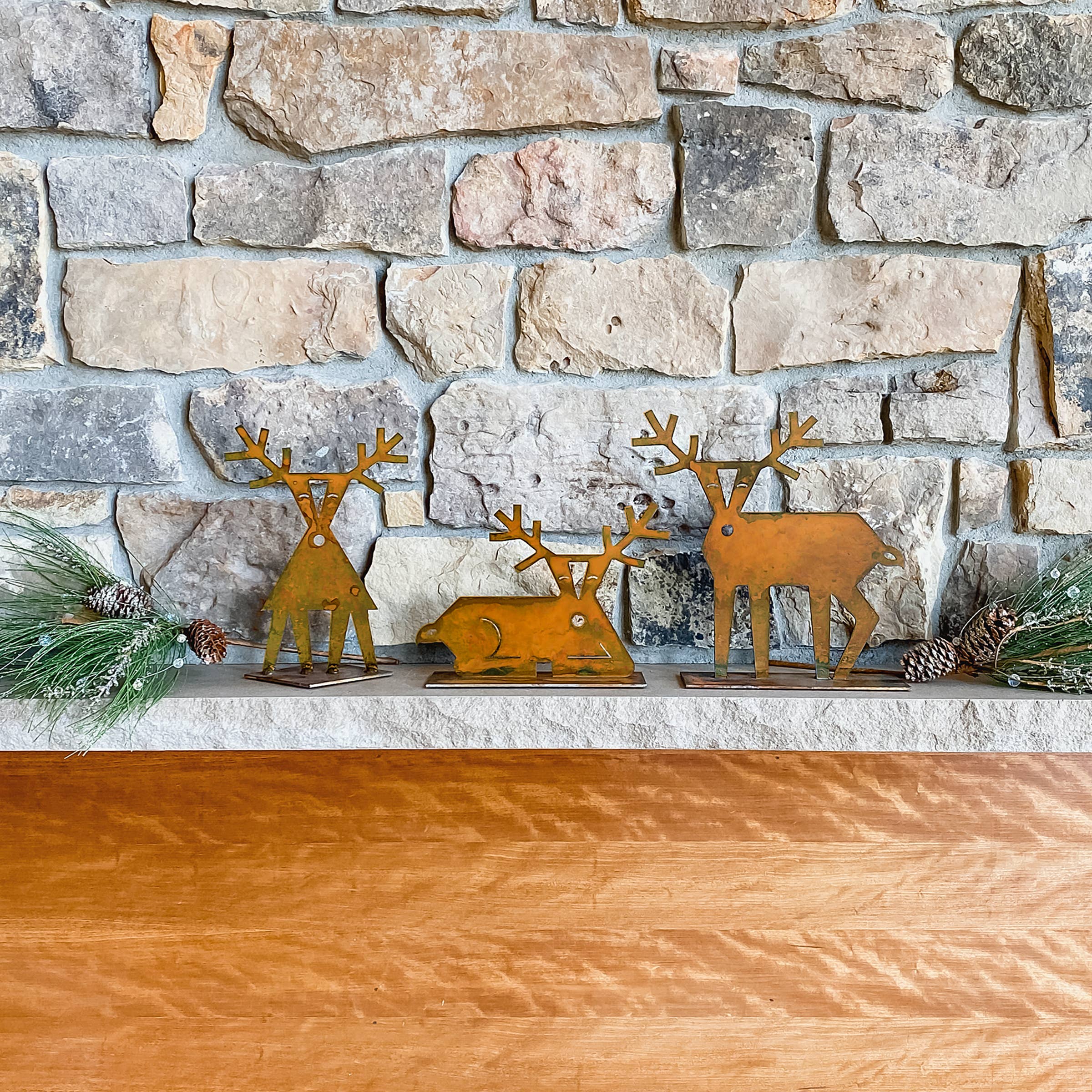 Prairie Dance - Vente Décoration de Noël - Figurines contemporaines en forme de renne et de cerf, décoration de Noël4