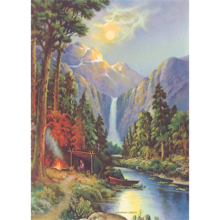 Impresión de Arte AM-168 Acampando junto a un Arroyo de Montaña para venta al por mayor de Found Image Press