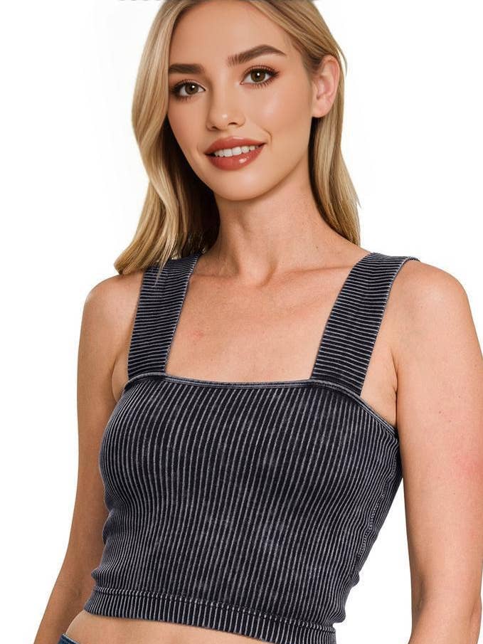 .0618 Débardeur court sans coutures à larges bretelles avec coussinets de soutien-gorge SI-25780 pour la vente par 42POPS