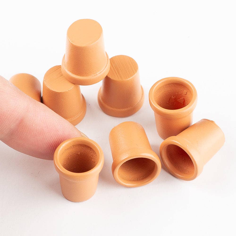 Factory Direct Craft - Wholesale Doll Accessory Kit - Kids - 5/8" Miniature Faux Terra Cotta Clay Look Pots (Pack of 8)2